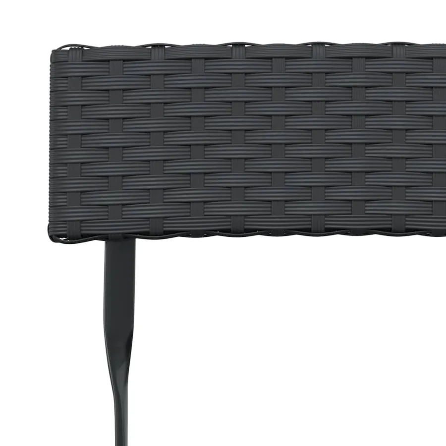 Chaises de bistrot pliantes lot de 6 Noir Résine tressée acier - 8