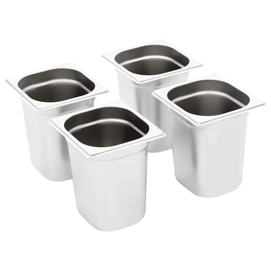 Récipients Gastronorm 8 pcs GN 1/6 200 mm Acier inoxydable - 2