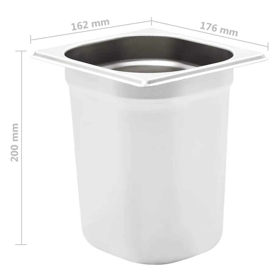 Récipients Gastronorm 8 pcs GN 1/6 200 mm Acier inoxydable - 8