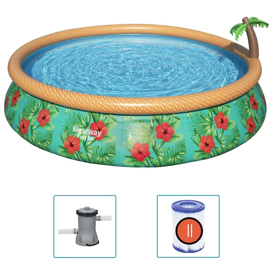 Bestway Ensemble de piscine gonflable Paradise Palms 457x84 cm - 2