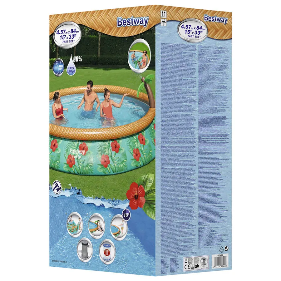 Bestway Ensemble de piscine gonflable Paradise Palms 457x84 cm - 5