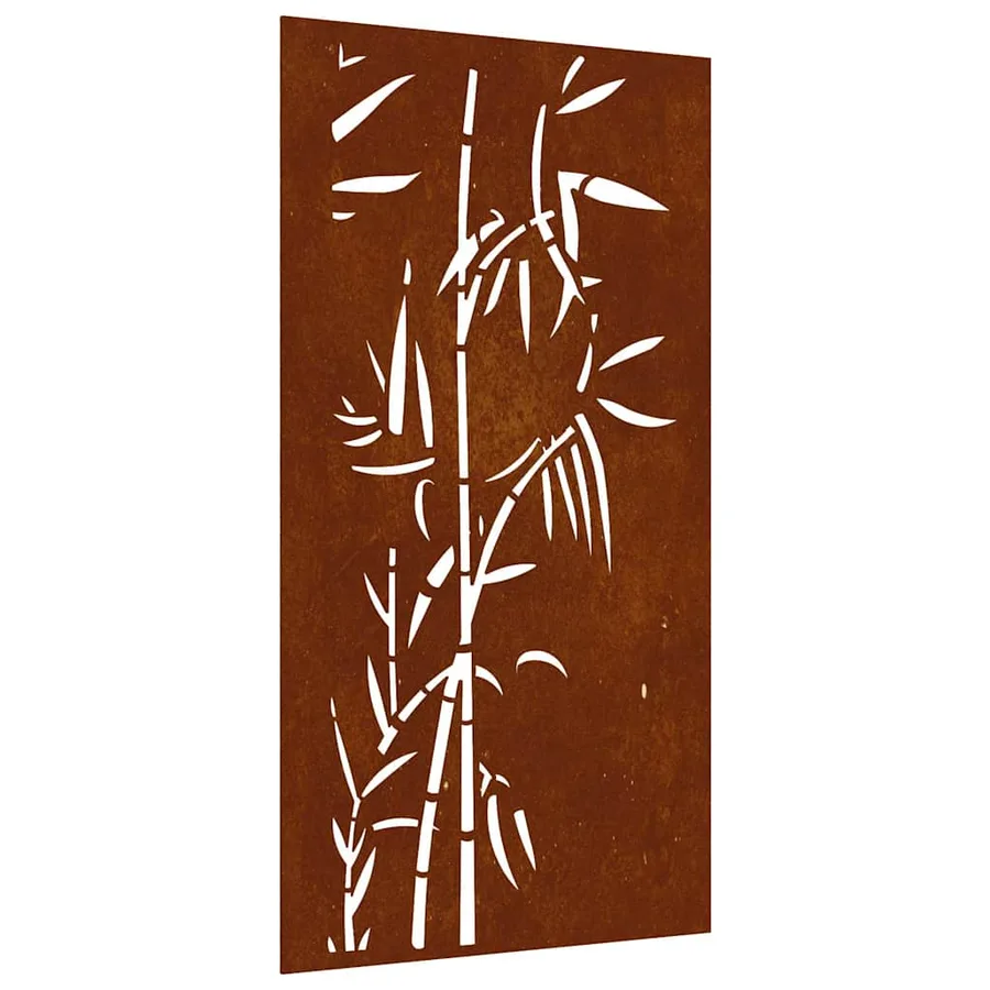 Décoration murale jardin 105x55 cm acier corten design bambou - 2