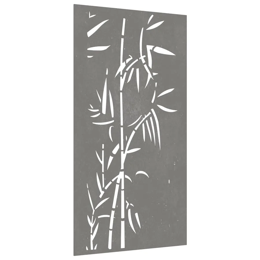 Décoration murale jardin 105x55 cm acier corten design bambou - 3