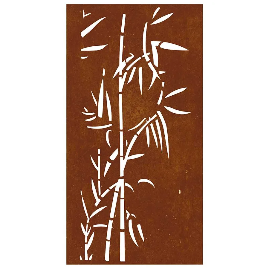Décoration murale jardin 105x55 cm acier corten design bambou - 4