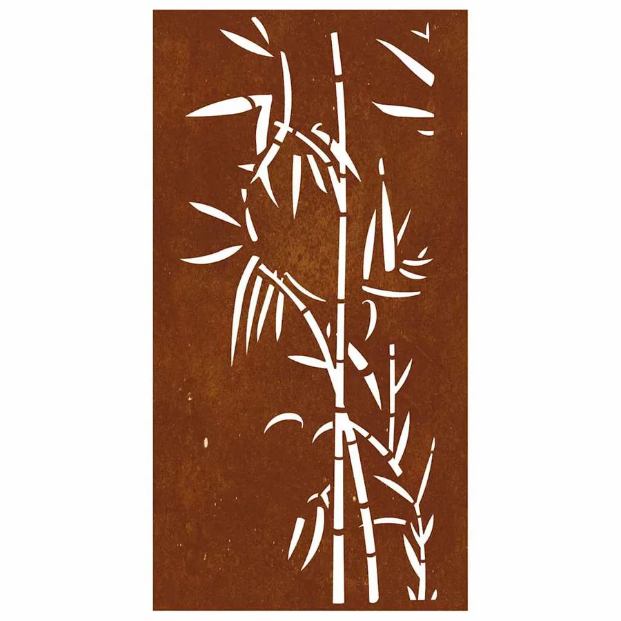 Décoration murale jardin 105x55 cm acier corten design bambou - 5