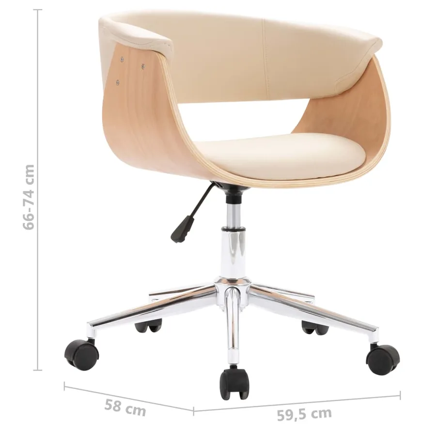 Chaises pivotantes à manger lot de 2 crème similicuir - 8