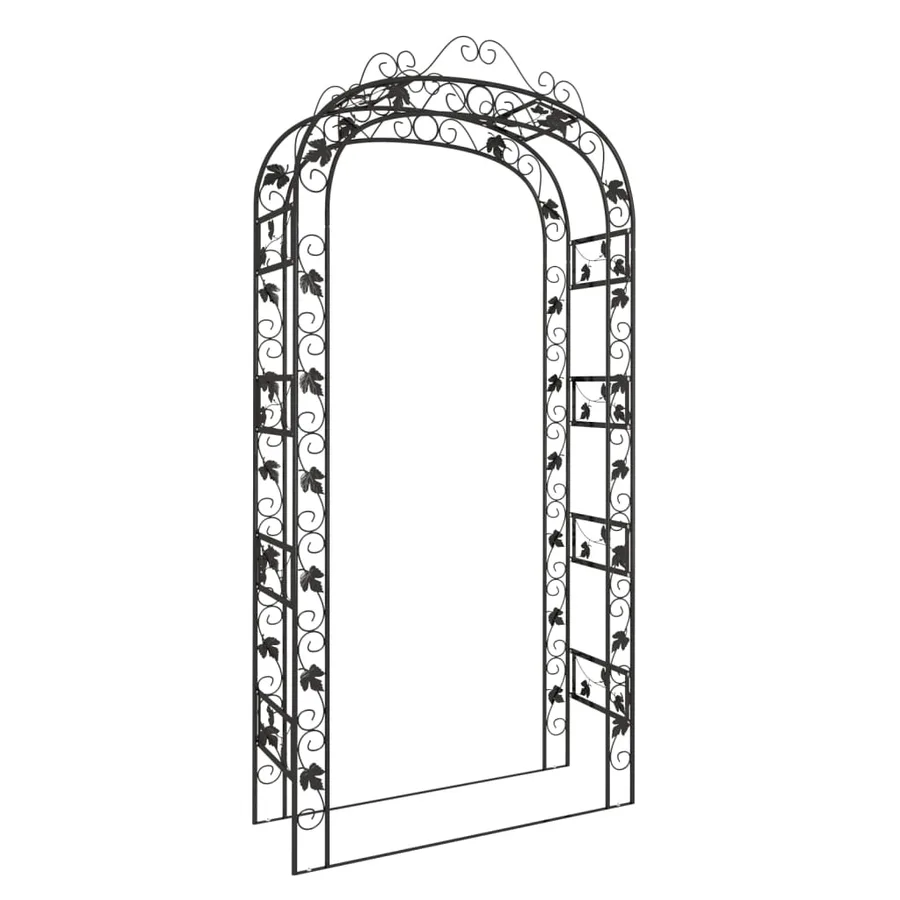 Arche de jardin Noir 116x45x240 cm Acier - 2