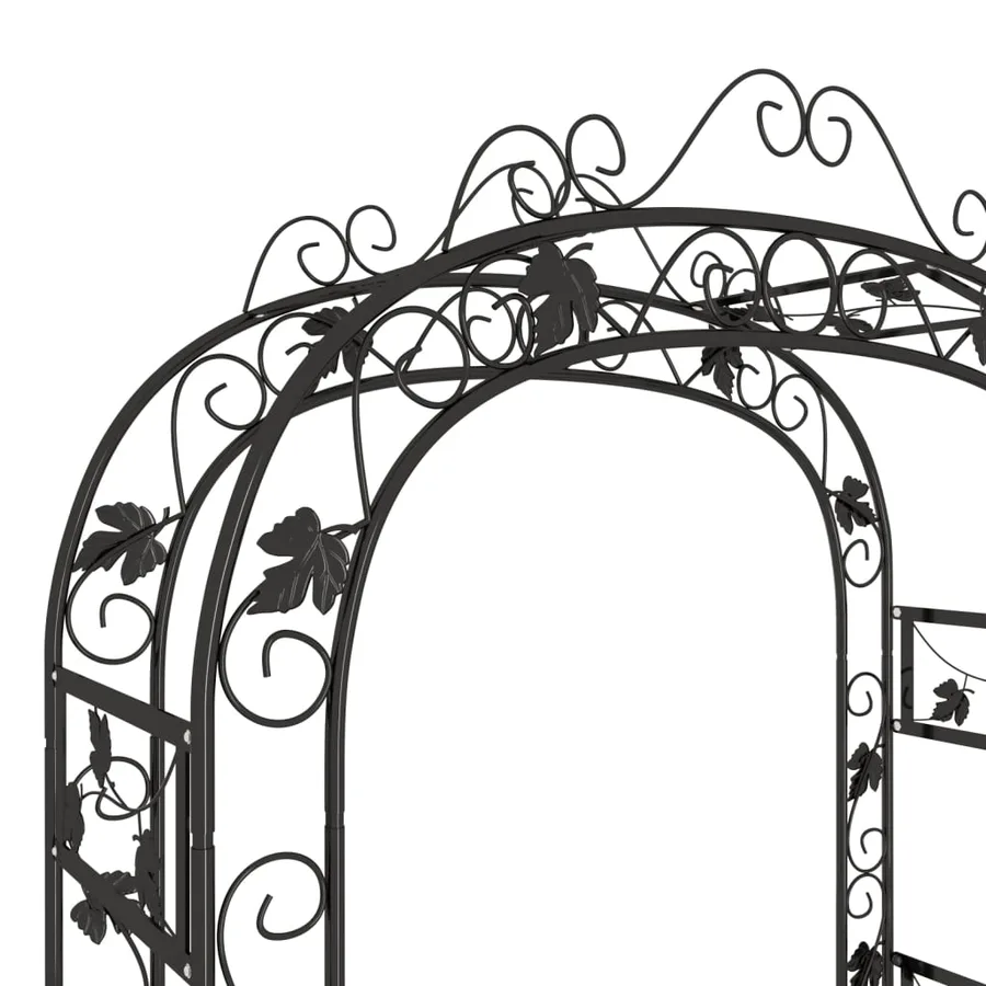 Arche de jardin Noir 116x45x240 cm Acier - 5