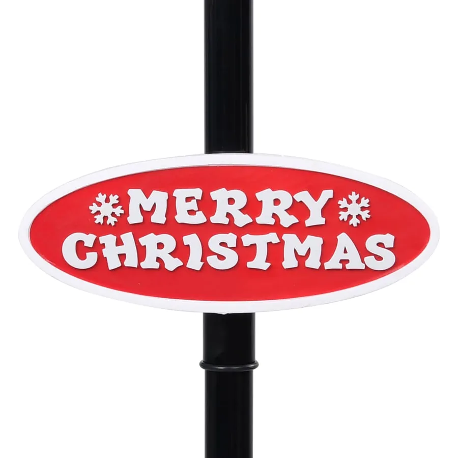 Lampadaire de Noël avec Père Noël Noir et rouge 81x40x188cm PVC - 10