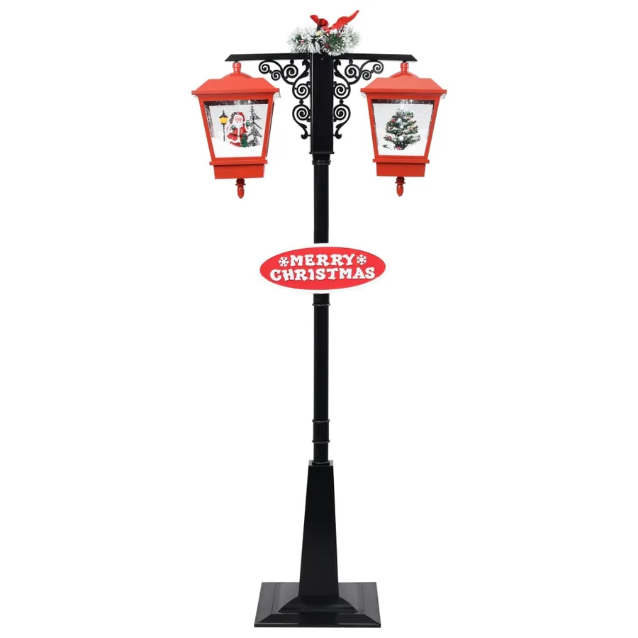 Lampadaire de Noël avec Père Noël Noir et rouge 81x40x188cm PVC - 3