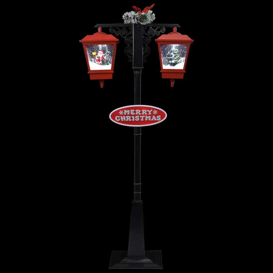 Lampadaire de Noël avec Père Noël Noir et rouge 81x40x188cm PVC - 5
