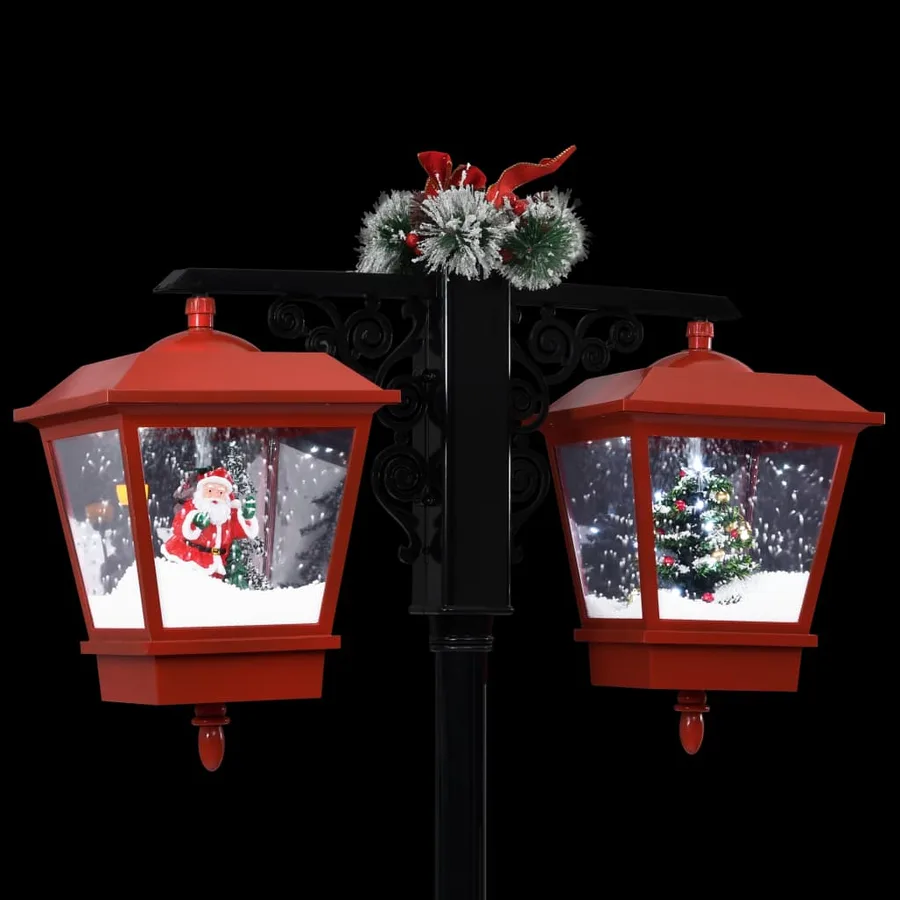 Lampadaire de Noël avec Père Noël Noir et rouge 81x40x188cm PVC - 6