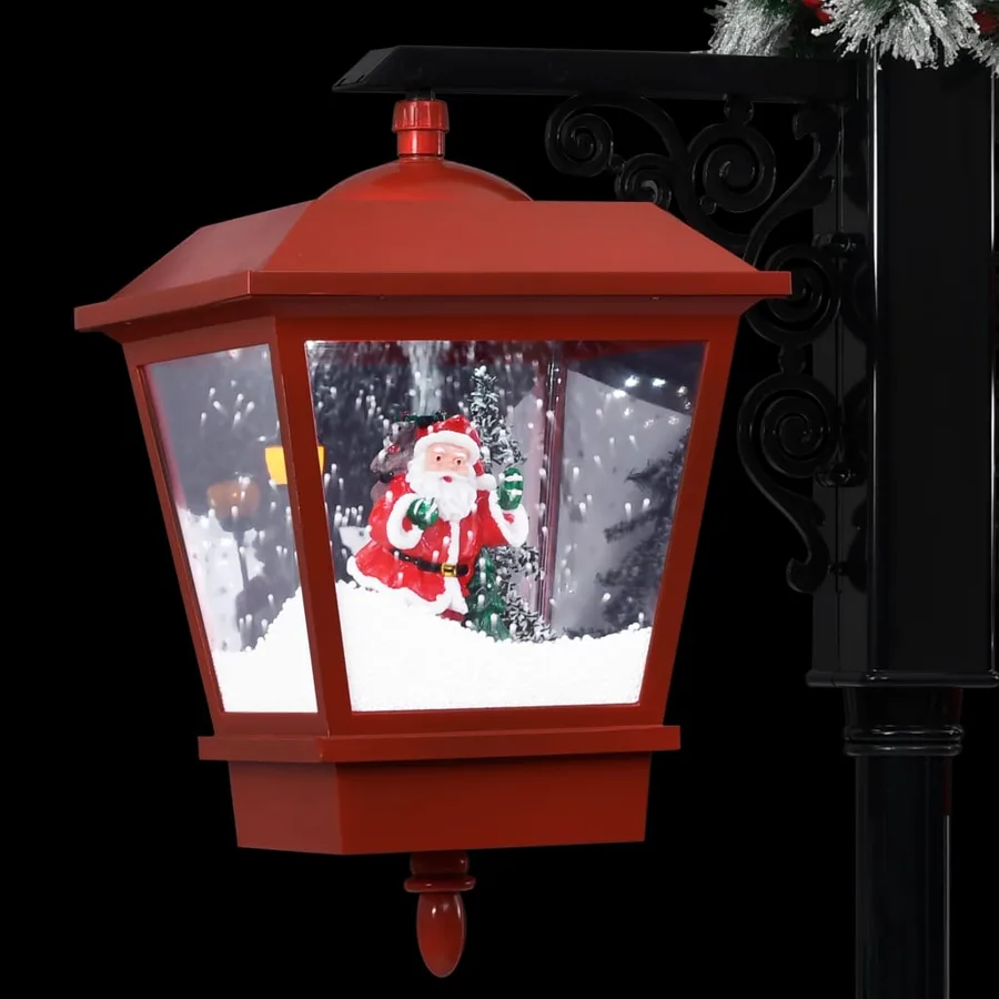 Lampadaire de Noël avec Père Noël Noir et rouge 81x40x188cm PVC - 7