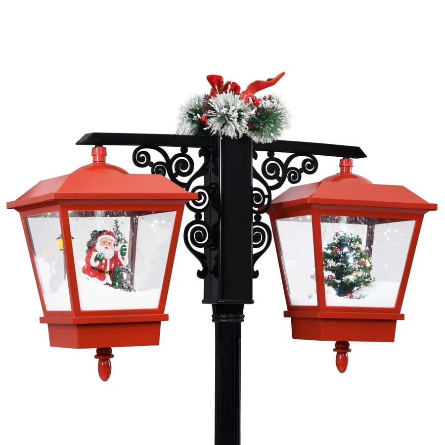 Lampadaire de Noël avec Père Noël Noir et rouge 81x40x188cm PVC - 9
