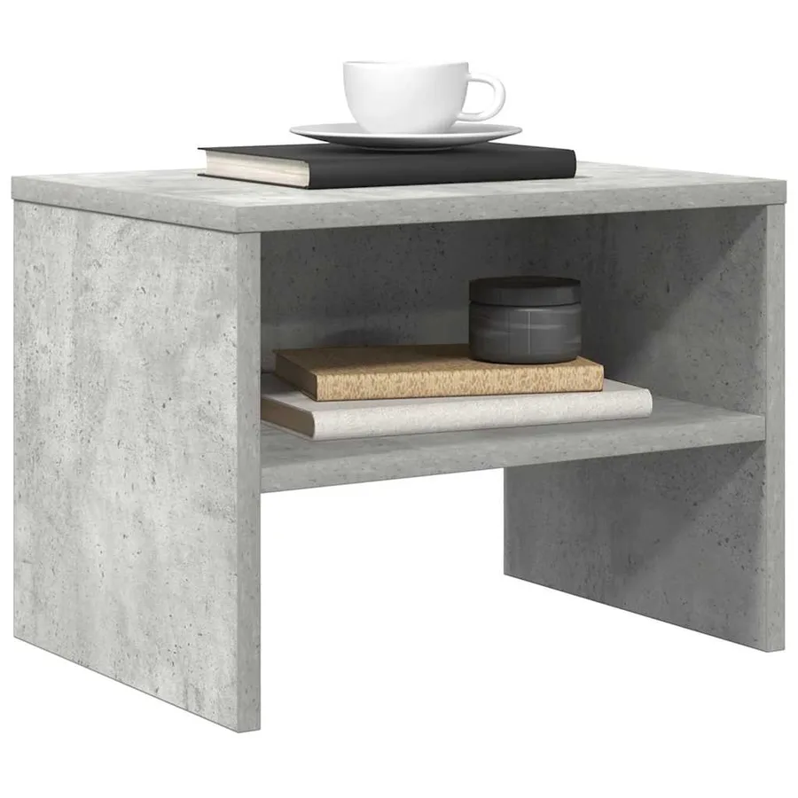 Table de chevet Gris béton 40x30x30 cm Bois ingénierie - 4