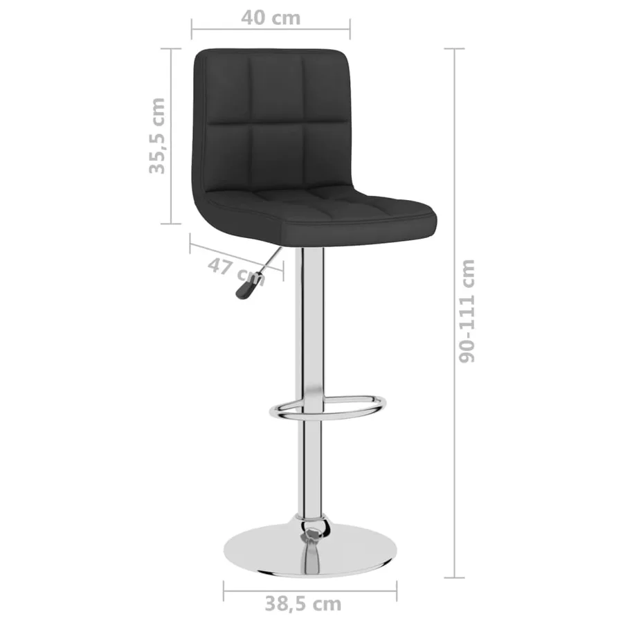 Tabourets de bar lot de 2 noir tissu - 10