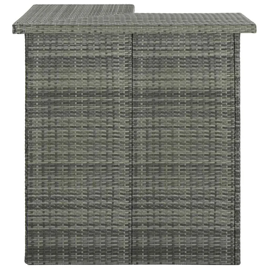 Table d'angle de bar Gris 100x50x105 cm Résine tressée - 2
