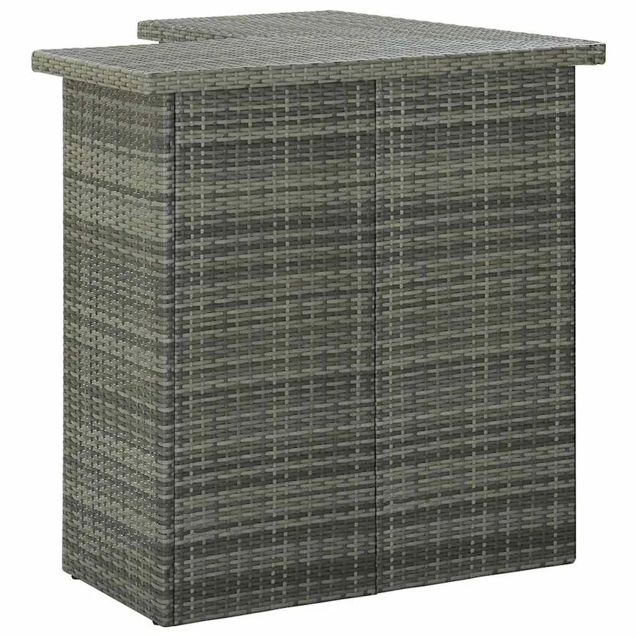Table d'angle de bar Gris 100x50x105 cm Résine tressée - 3
