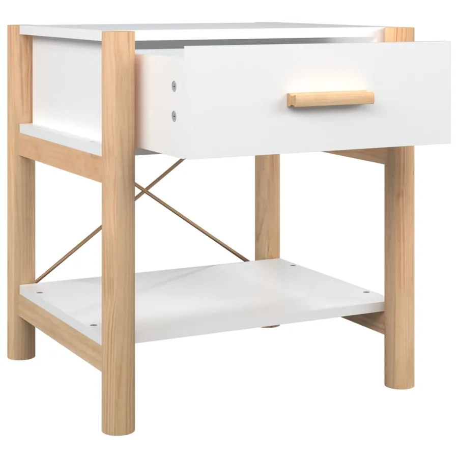 Tables de chevet 2 pcs Blanc 42x38x45 cm Bois d’ingénierie - 8