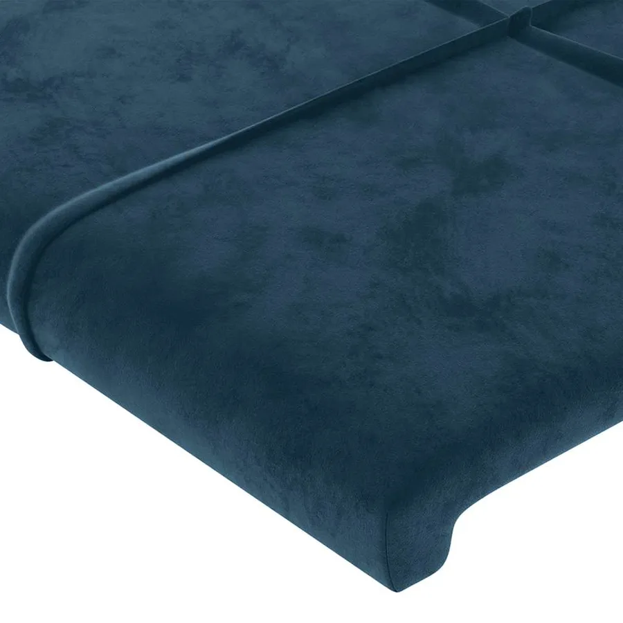 Tête de lit avec oreilles Bleu foncé 103x16x118/128 cm Velours - 5