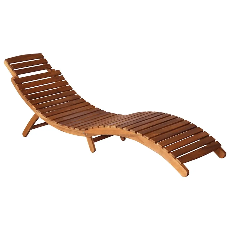 Chaises longues lot de 2 avec table et coussins Acacia solide - 2