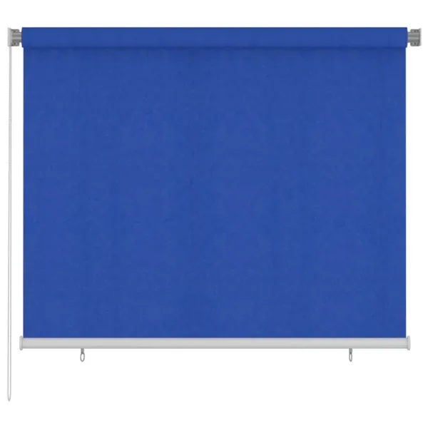 Store roulant d'extérieur 185 (l) x 140 (H) cm bleu HDPE