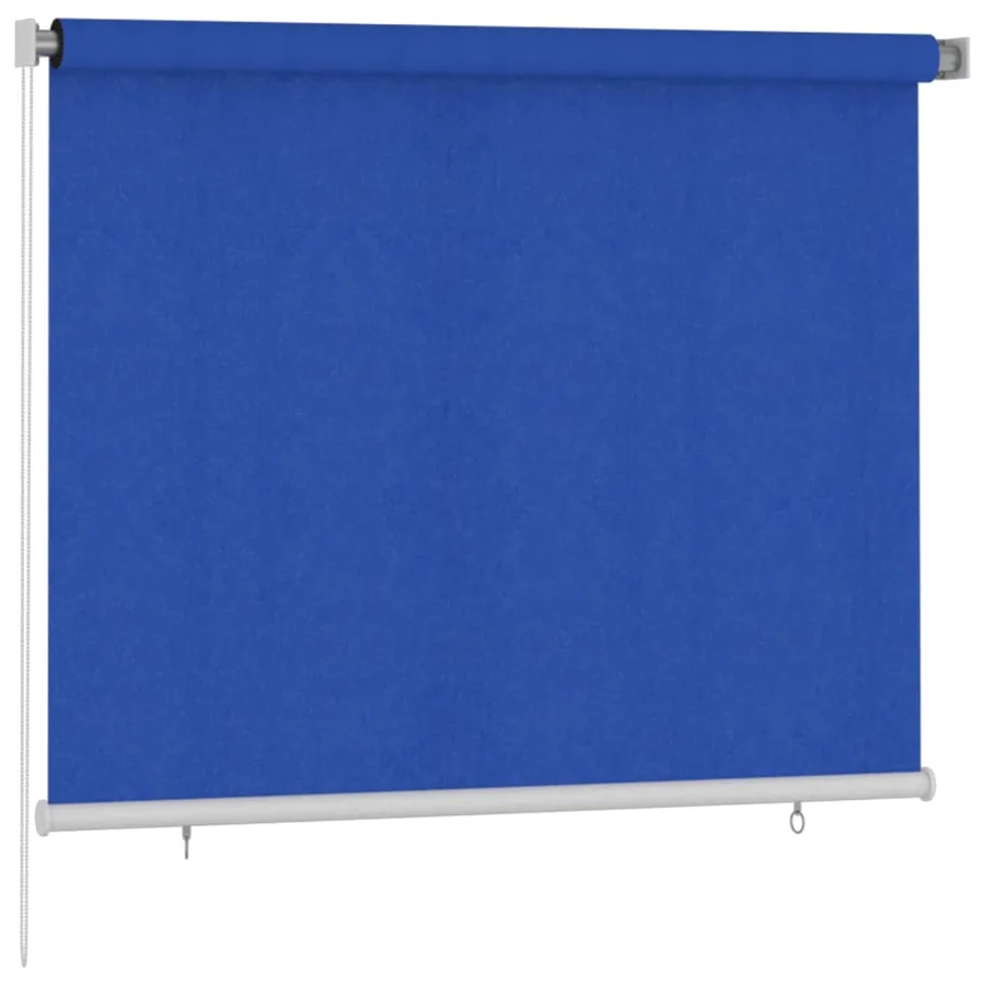 Store roulant d'extérieur 185 (l) x 140 (H) cm bleu HDPE - 2