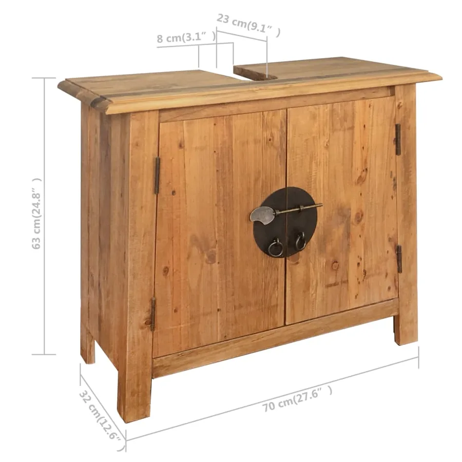 Ensemble de salle de bains 5 pcs Pinède solide - 8