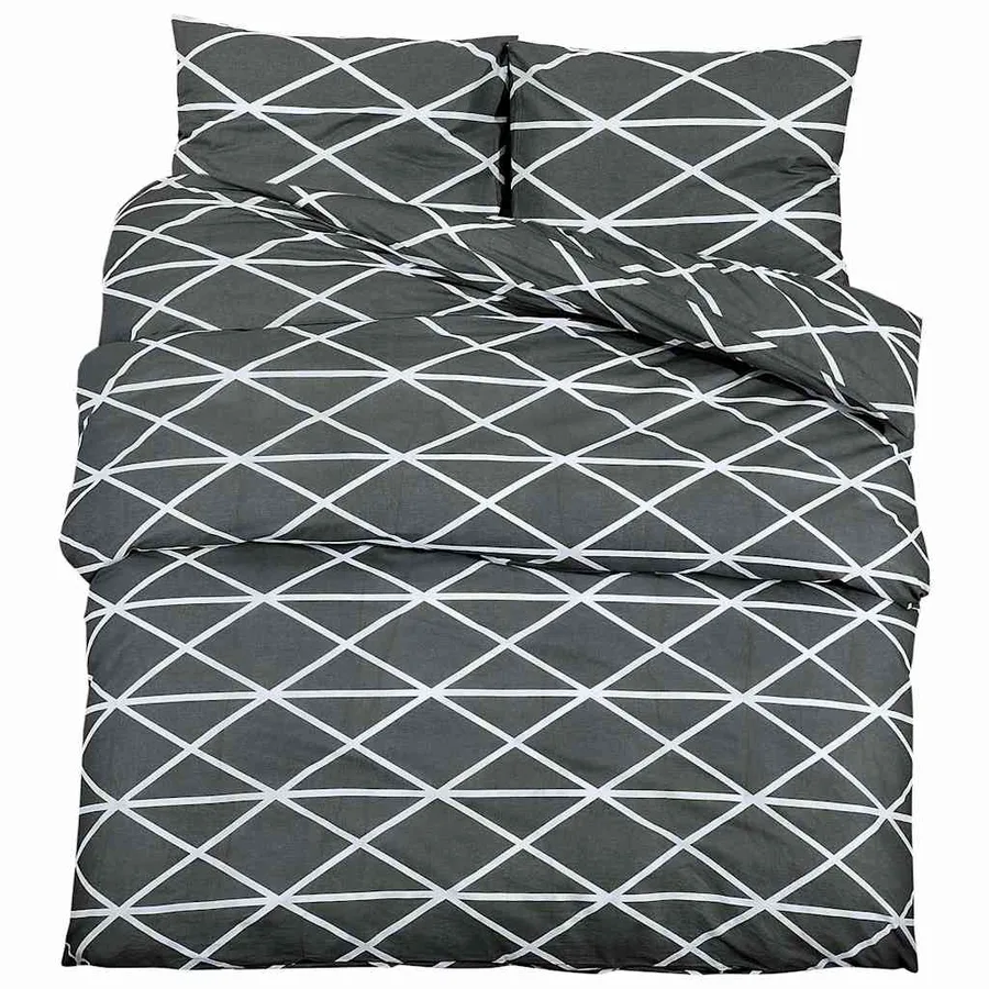 Ensemble de housse de couette Gris 140x200 cm Coton - 2
