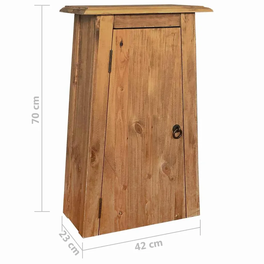 Armoire latérale de salle de bain Pin massif 42x23x70 cm - 10
