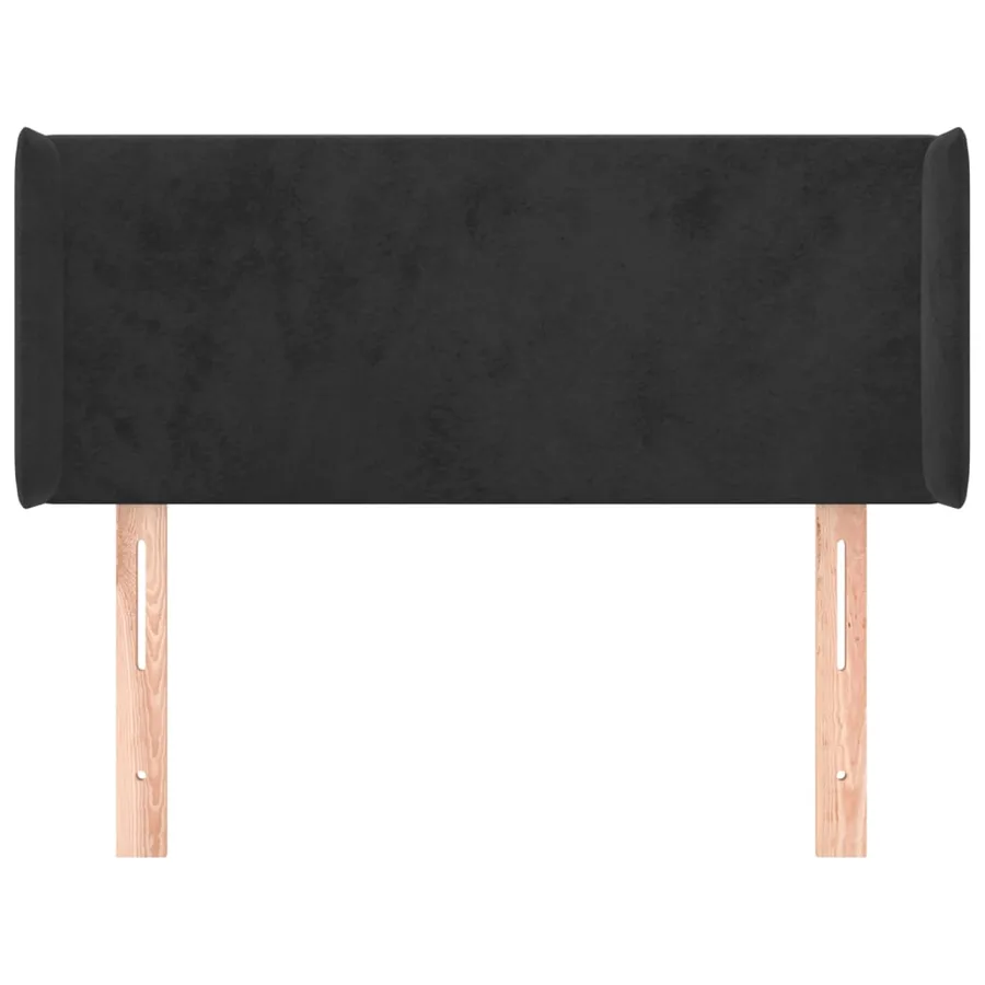 Tête de lit avec oreilles Noir 93x16x78/88 cm Velours - 3