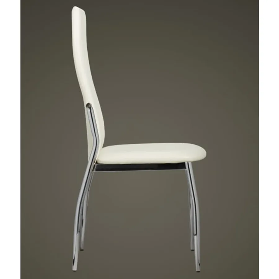 Chaises à manger lot de 6 blanc similicuir - 4