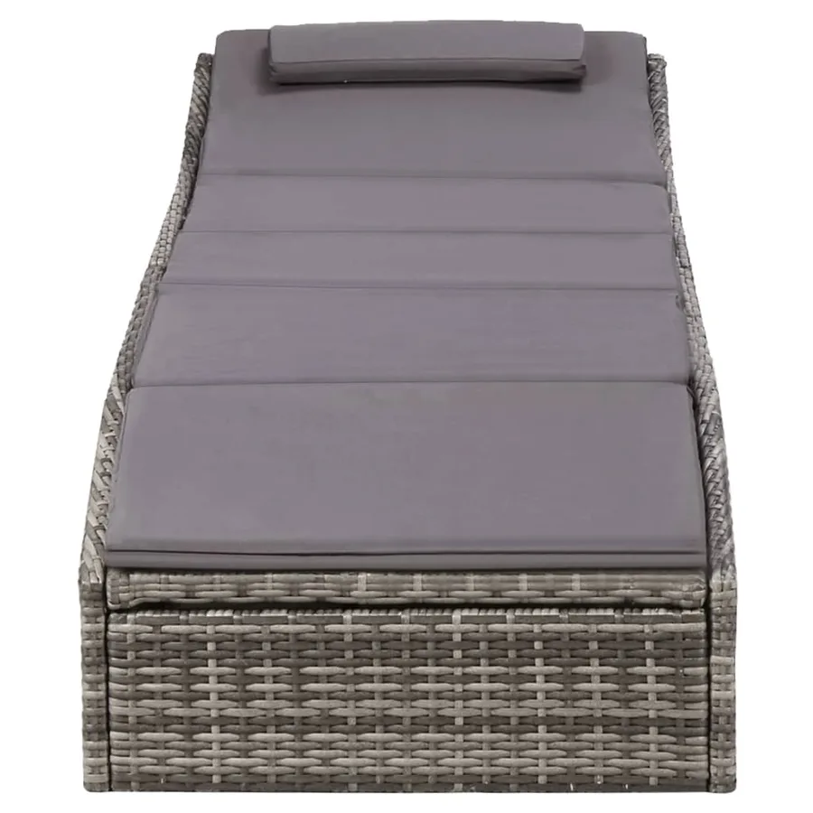 Transat avec coussin Résine tressée Gris - 6