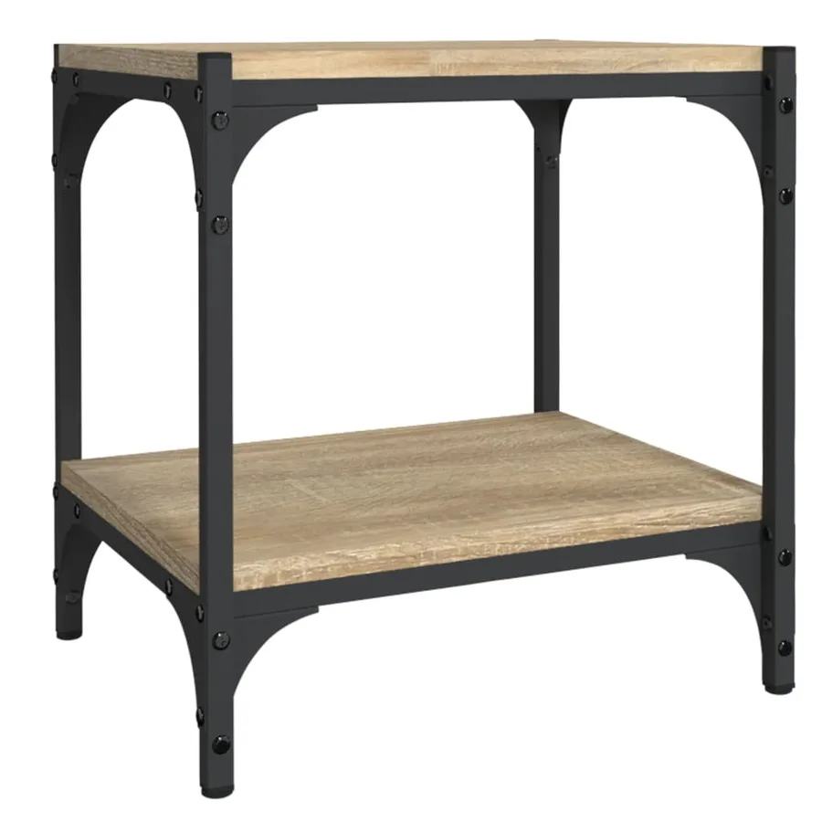 Meuble TV Chêne sonoma 40x33x41 cm Bois d'ingénierie et acier - 2