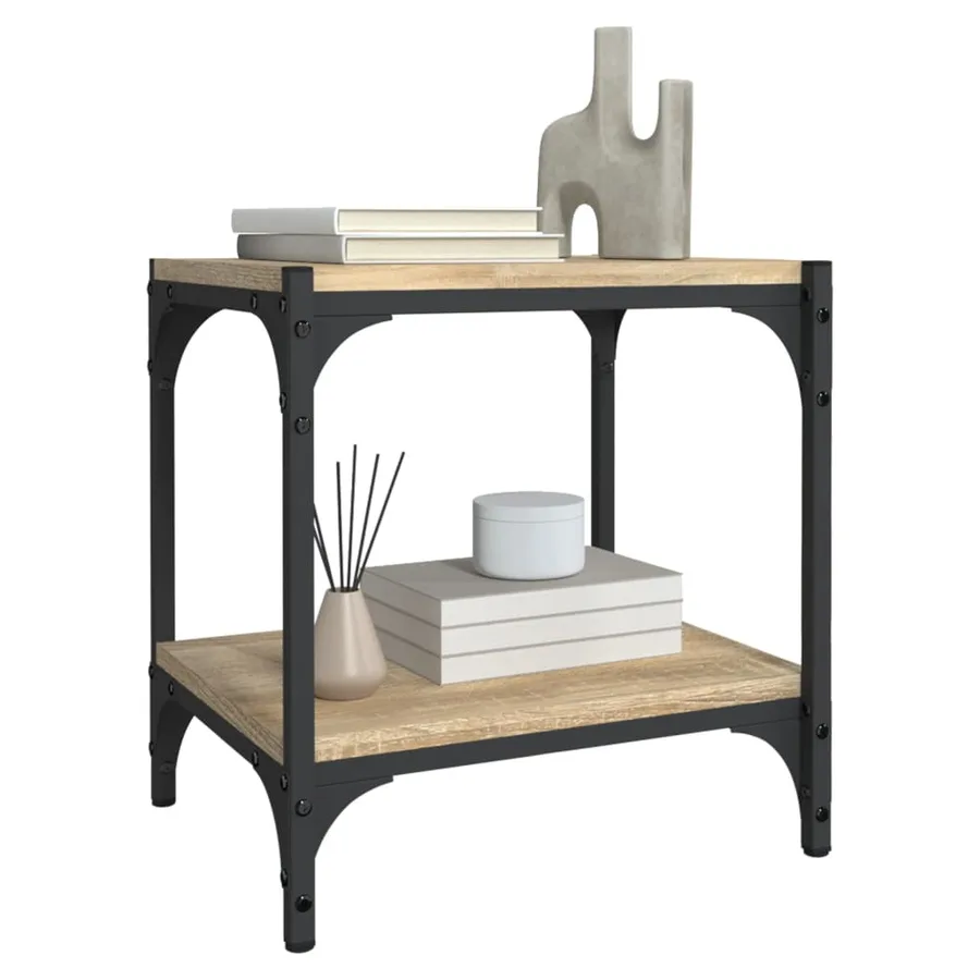 Meuble TV Chêne sonoma 40x33x41 cm Bois d'ingénierie et acier - 6