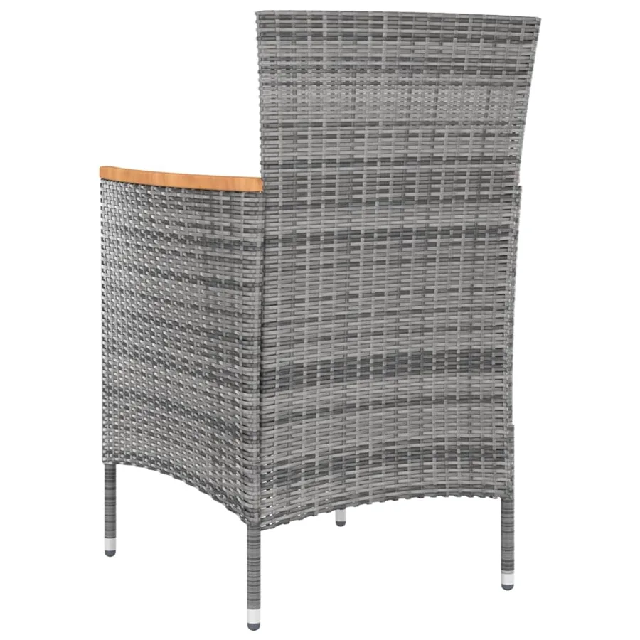 Ensemble à manger d'extérieur 5pcs coussins résine tressée gris - 6