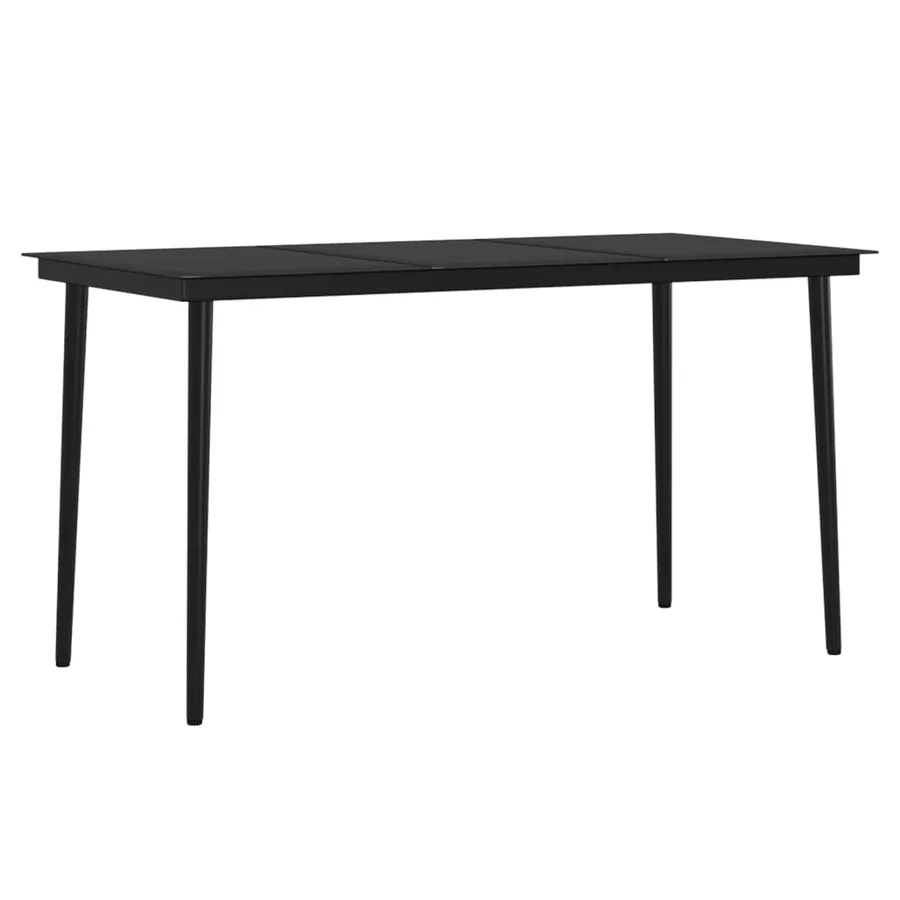 Ensemble à manger de jardin et coussins 5pcs Gris/noir - 5