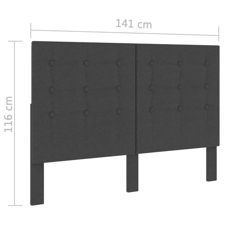 Tête de lit touffetée Gris foncé Tissu 140x200 cm - 6