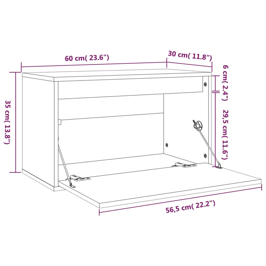 Armoire murale 60x30x35 cm Bois de pin massif - 11