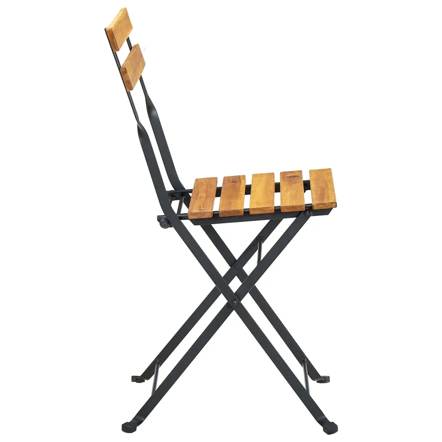 Chaises de bistro pliables lot de 4 Bois d'acacia massif - 5