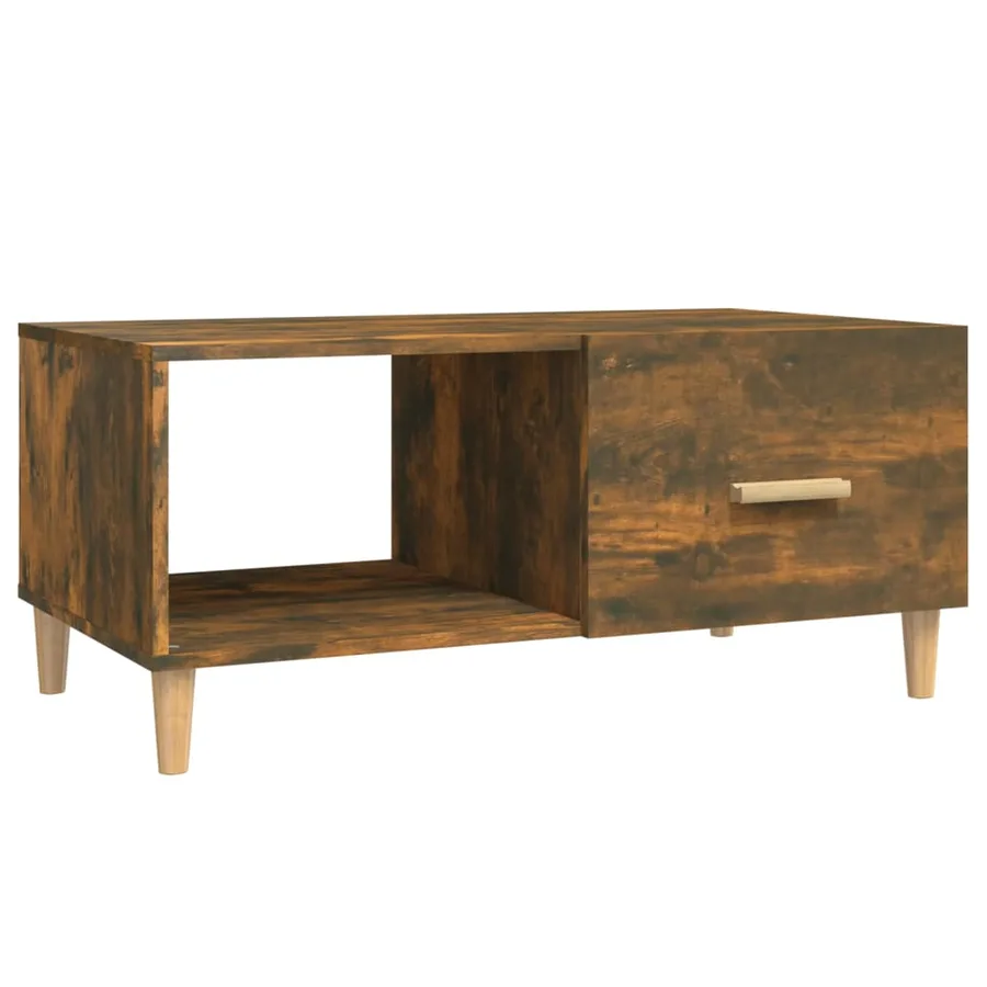 Table basse chêne fumé 89,5x50x40 cm bois d'ingénierie - 2