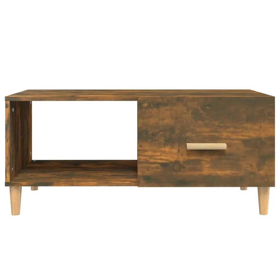 Table basse chêne fumé 89,5x50x40 cm bois d'ingénierie - 6