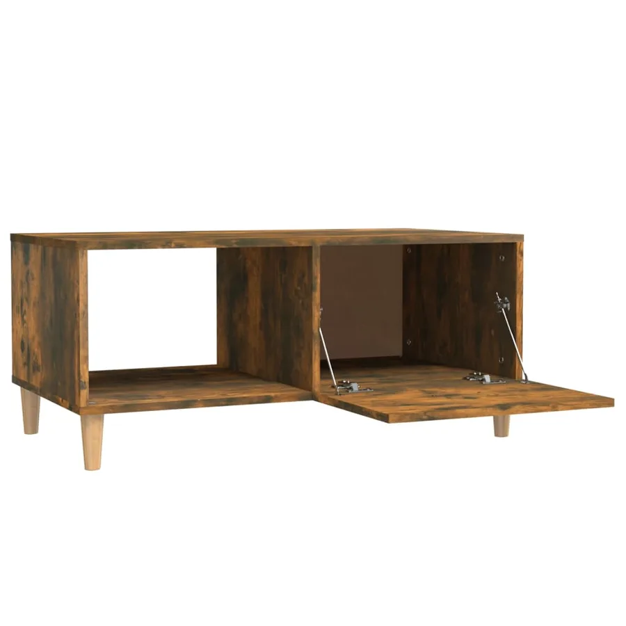 Table basse chêne fumé 89,5x50x40 cm bois d'ingénierie - 7
