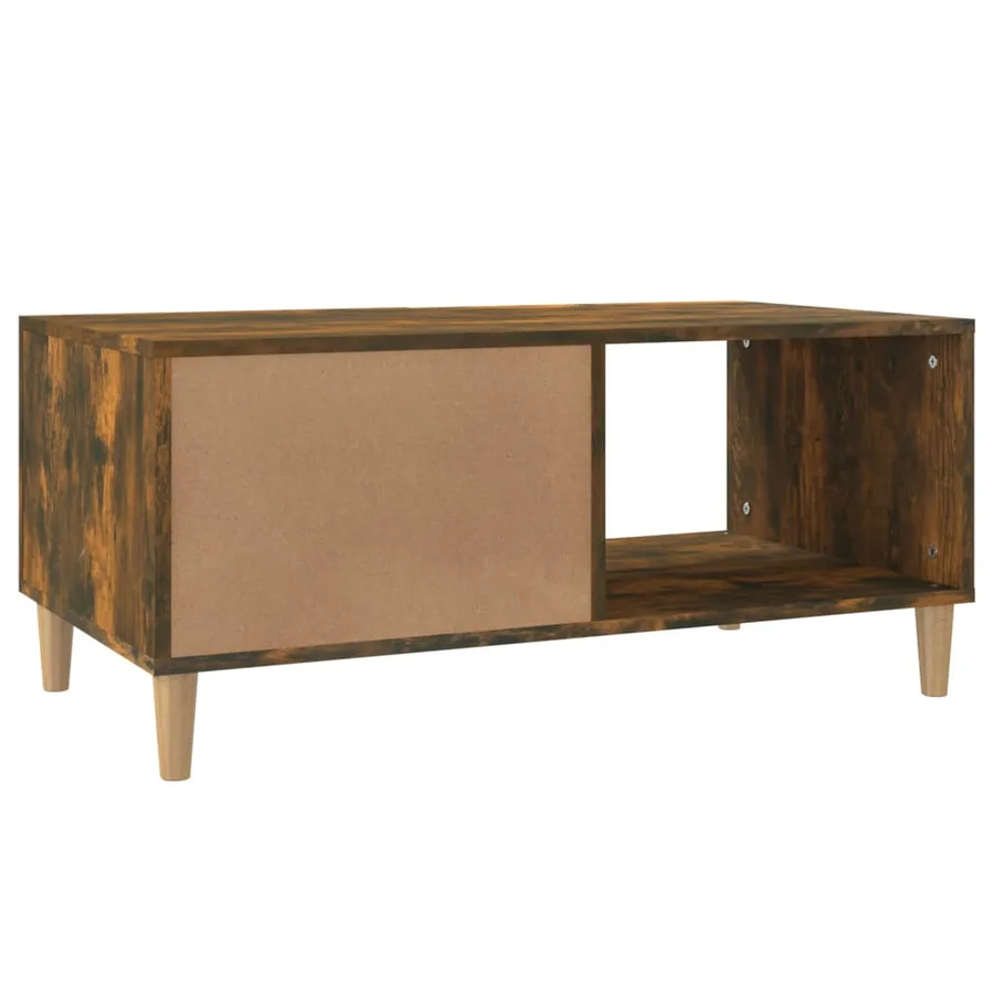 Table basse chêne fumé 89,5x50x40 cm bois d'ingénierie - 8