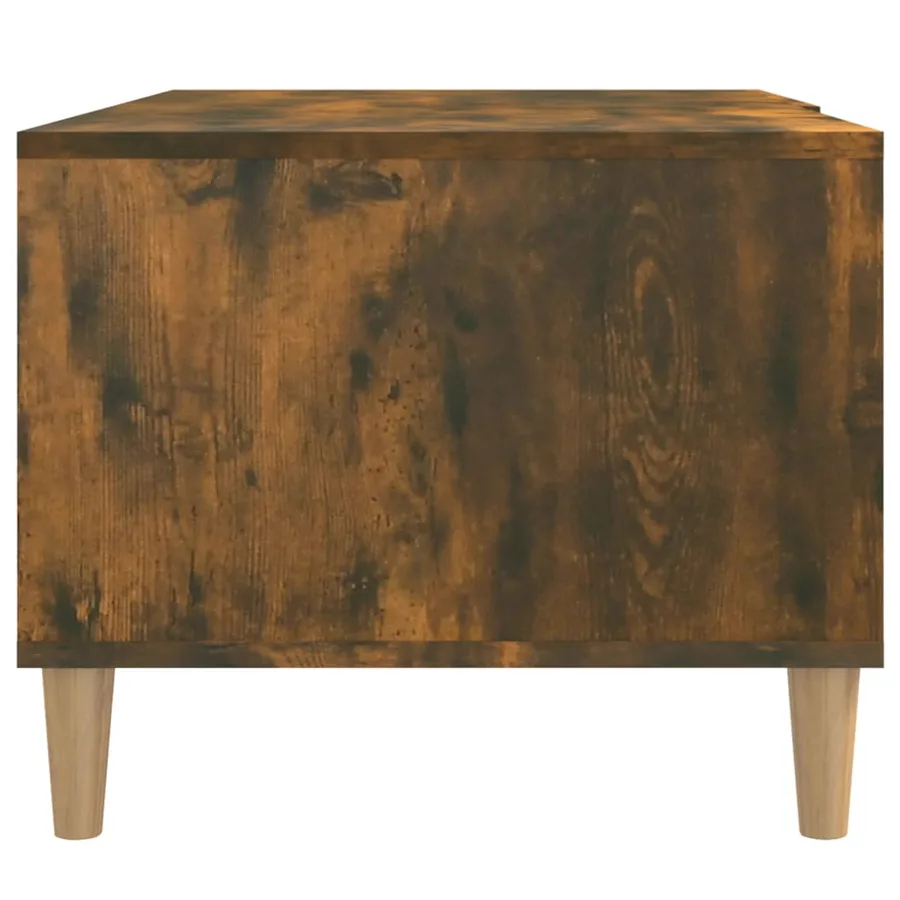 Table basse chêne fumé 89,5x50x40 cm bois d'ingénierie - 9