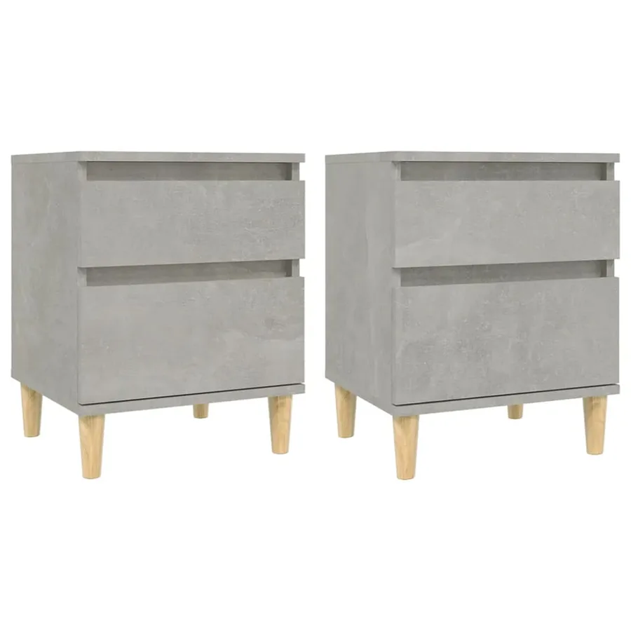 Tables de chevet 2 pcs Gris béton 40x35x50 cm - 2