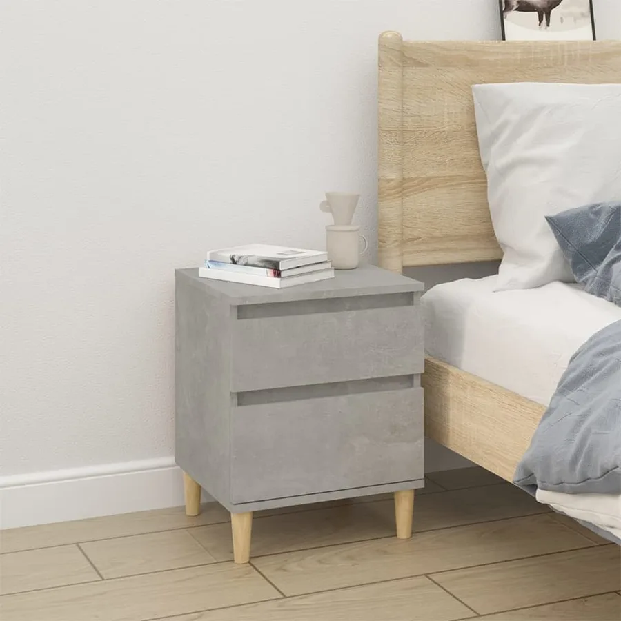 Tables de chevet 2 pcs Gris béton 40x35x50 cm - 3