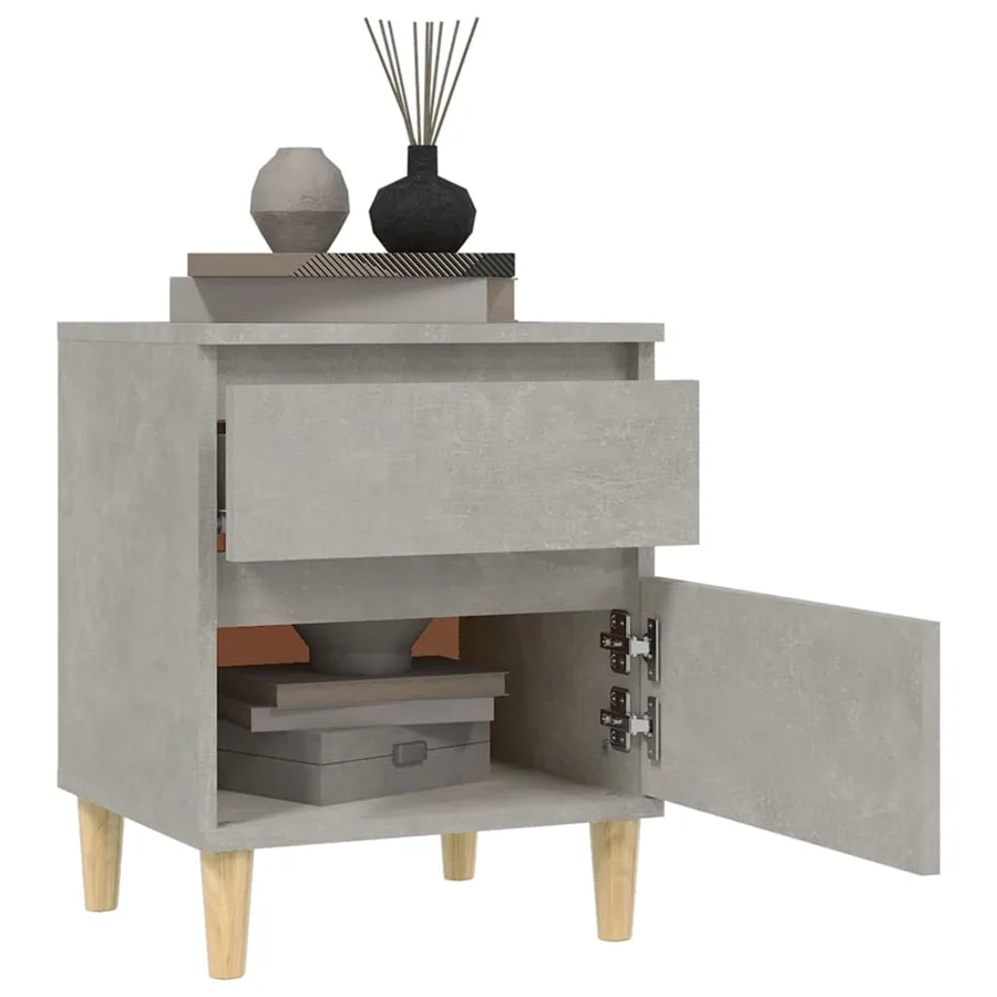 Tables de chevet 2 pcs Gris béton 40x35x50 cm - 4