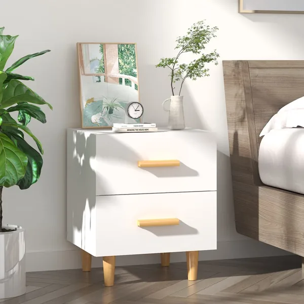 Table de chevet Blanc 40x35x47,5 cm