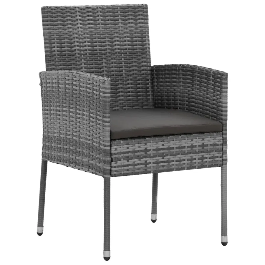 Ensemble à manger d'extérieur 7 pcs Résine tressée Gris - 4